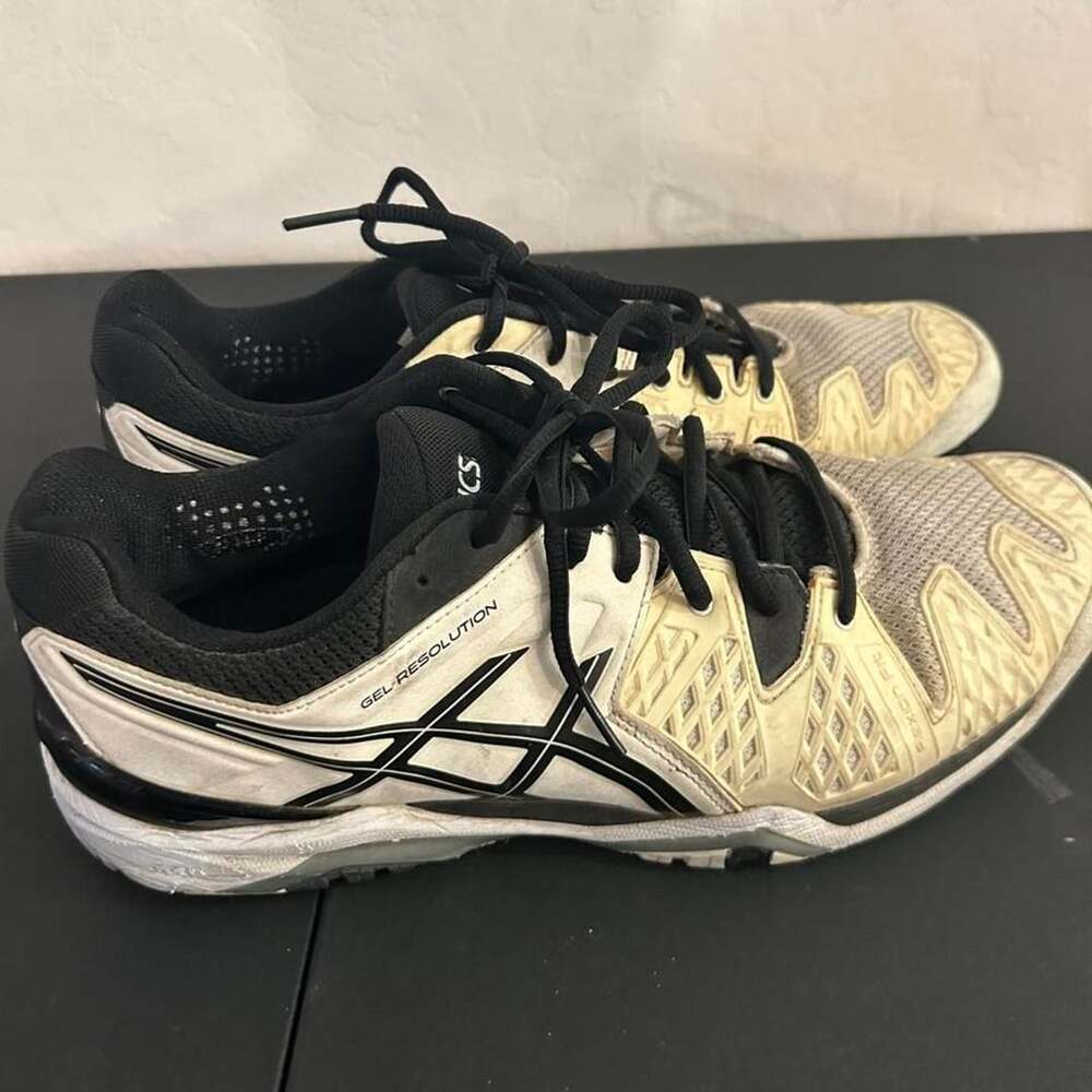 ASICS Gel-Resolution 6 US 11 White Black Tennis Shoes E500Y
